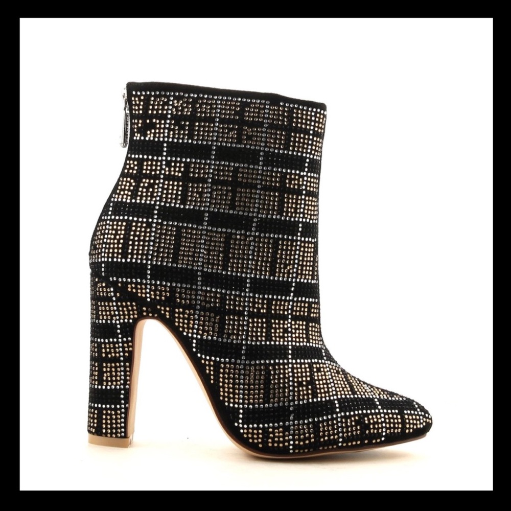 ❤️SIZE 7 Crystal Embellished Block Heel Booties - Picture 6 of 8